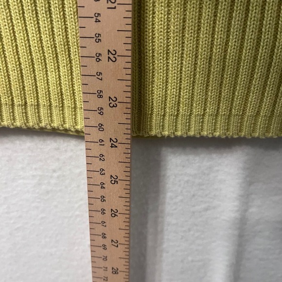 Lisa International Womens Yellow Lamb Skin Knit Vest Size M Collared Sleeveless - Picture 6 of 6